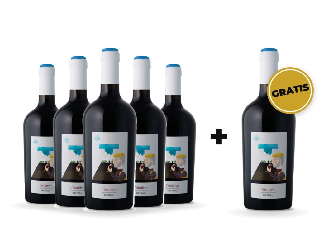 5+1 Vin roșu Albea Due Trulli Primitivo IGP Puglia 750 ml