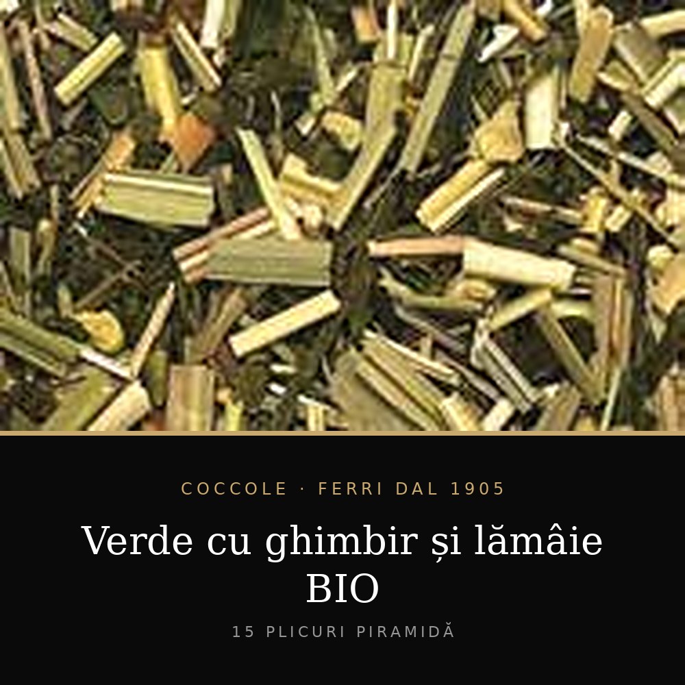 Ceai Coccole – Verde cu ghimbir și lămâie BIO 15 plicuri