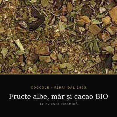 Ceai Coccole – Fructe albe, măr și cacao BIO 15 plicuri
