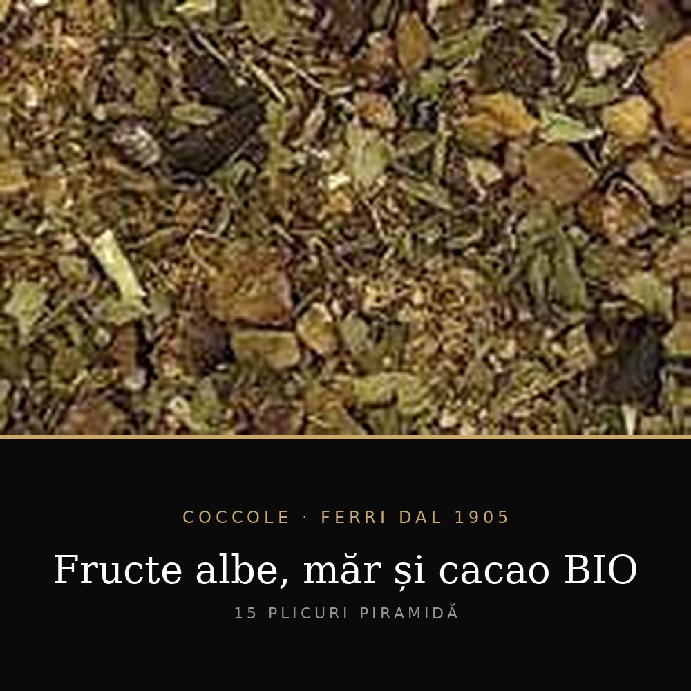 Ceai Coccole – Fructe albe, măr și cacao BIO 15 plicuri