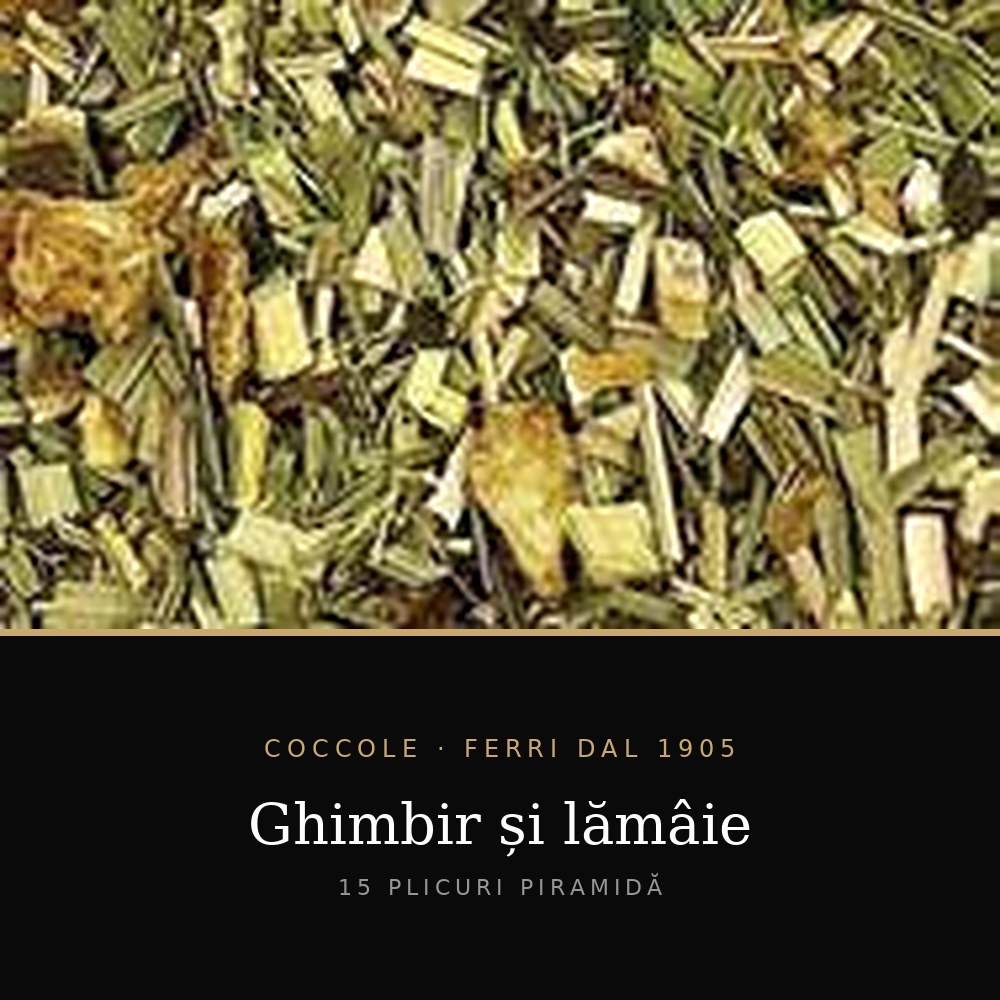 Ceai Coccole – Ghimbir și lămâie 15 plicuri