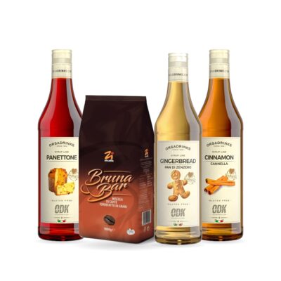 Pachet „Christmas Latte” – Cafea Zicaffè și siropuri de Crăciun